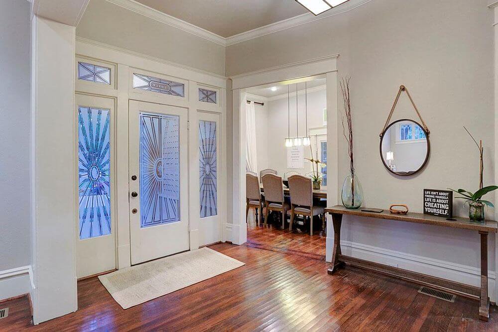 Entryway inside Harvard House men’s supportive living in Houston Heights